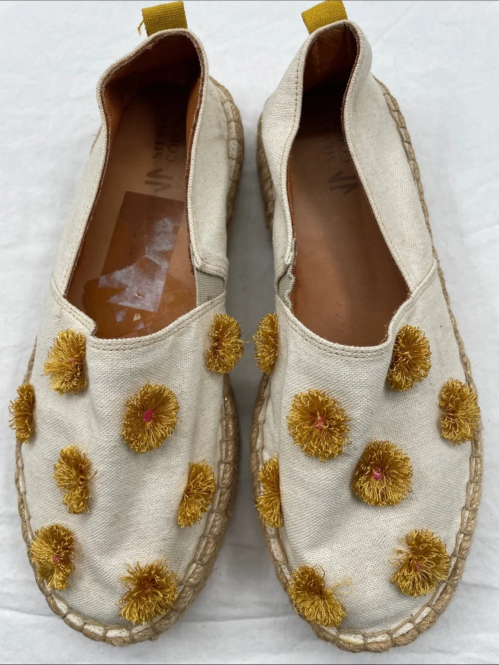 NEW! Silvia Cobos Espadrille Slip-On with Pom Details. 7.5.